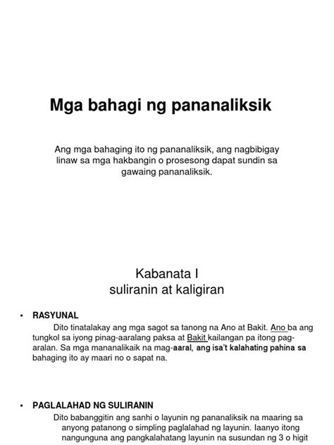 bahagi ng pananaliksik sa filipino.